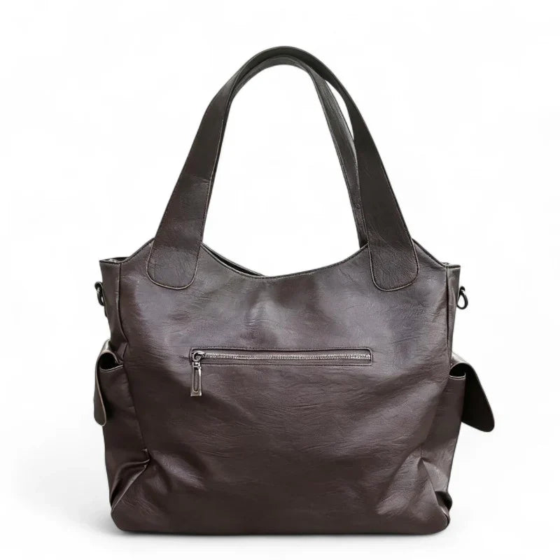 Sac Alba XL, grand sac à main cuir vegan spacieux et élégant, format 40 x 15 x 35 cm, parfait pour ordinateur portable 16 pouces et documents A4.