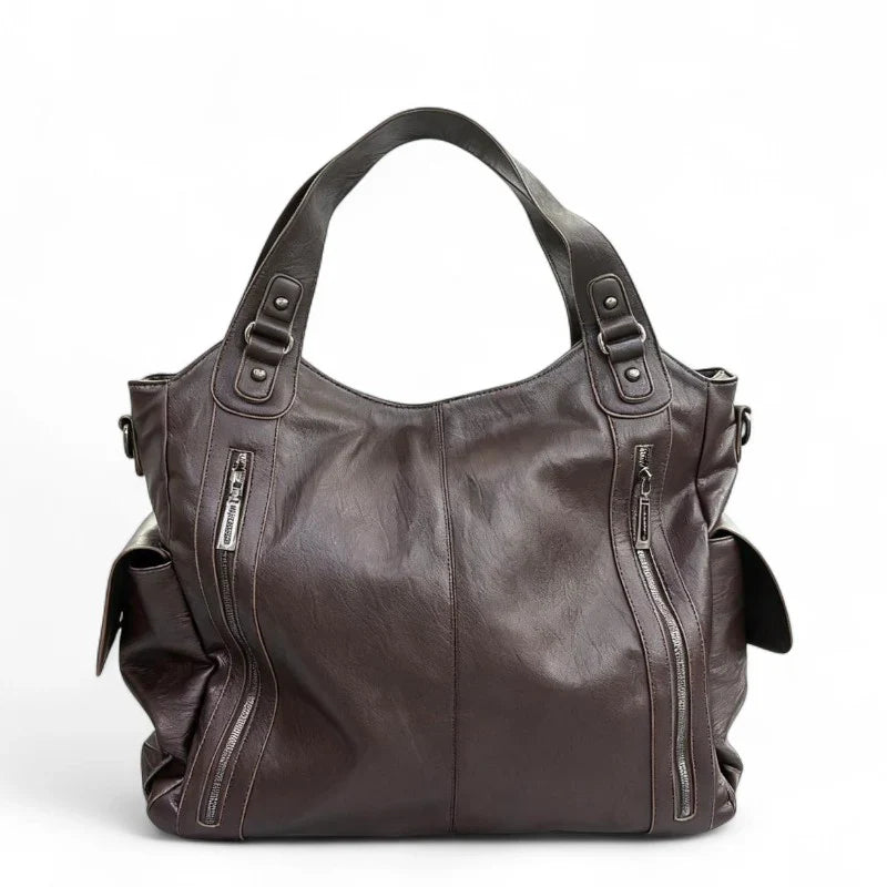 Sac Alba XL, grand sac à main cuir vegan spacieux et élégant, format 40 x 15 x 35 cm, parfait pour ordinateur portable 16 pouces et documents A4.