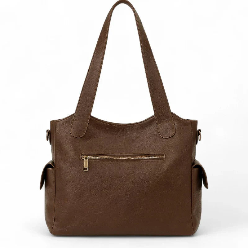 Sac Alba XL, grand sac à main cuir vegan spacieux et élégant, format 40 x 15 x 35 cm, parfait pour ordinateur portable 16 pouces et documents A4.