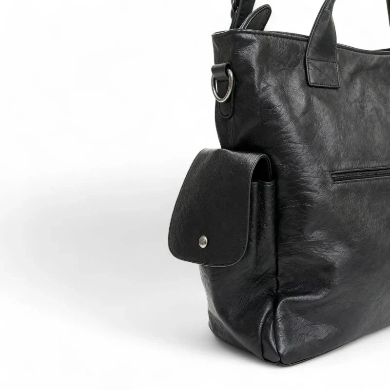 Sac Alba XL, grand sac à main cuir vegan spacieux et élégant, format 40 x 15 x 35 cm, parfait pour ordinateur portable 16 pouces et documents A4.