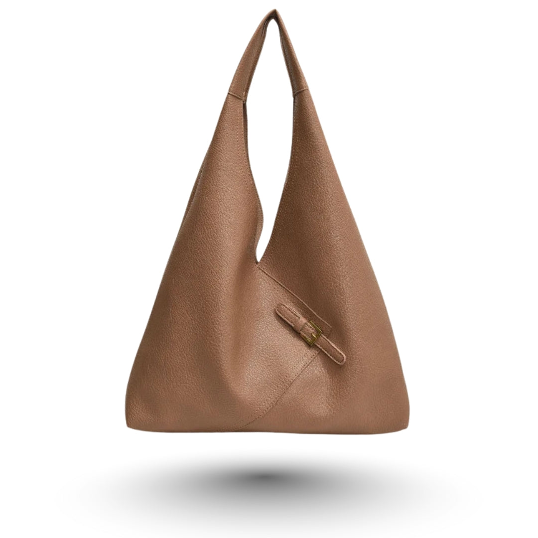 ALICIA – Grand sac cuir souple camel, spacieux et élégant pour ordinateur et cahiers.