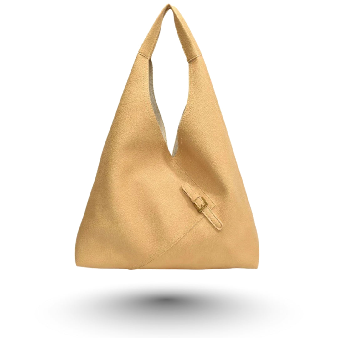 ALICIA – Grand sac cuir souple jaune, spacieux et élégant pour ordinateur et cahiers.