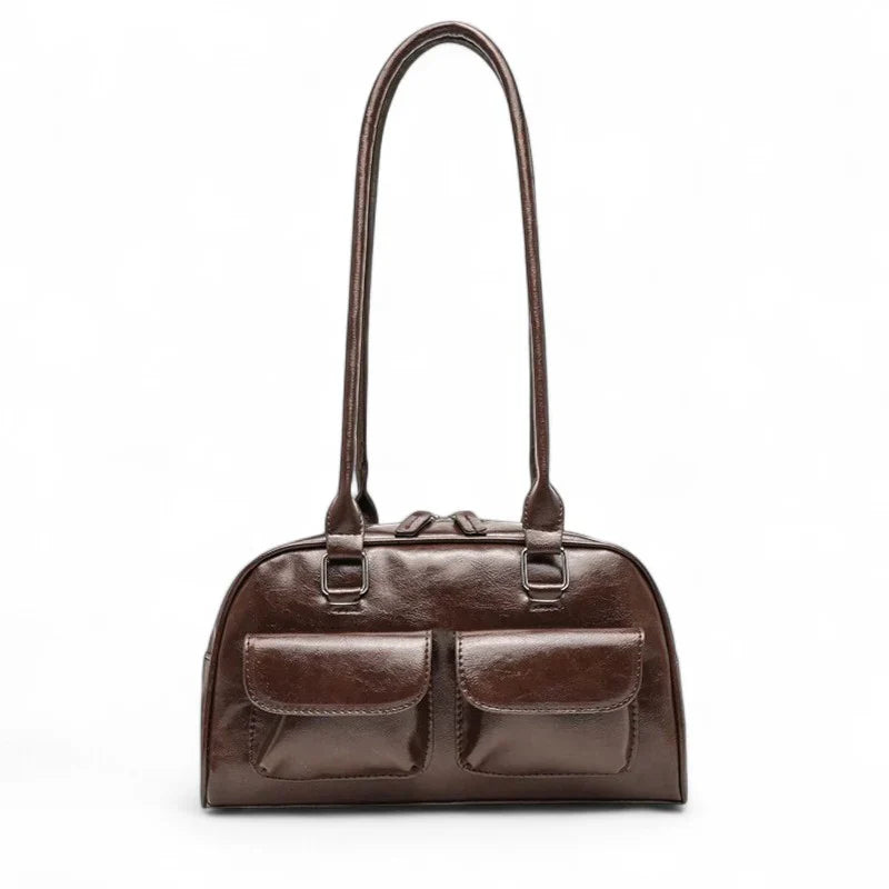 Sac à main élégant en cuir multipoches 