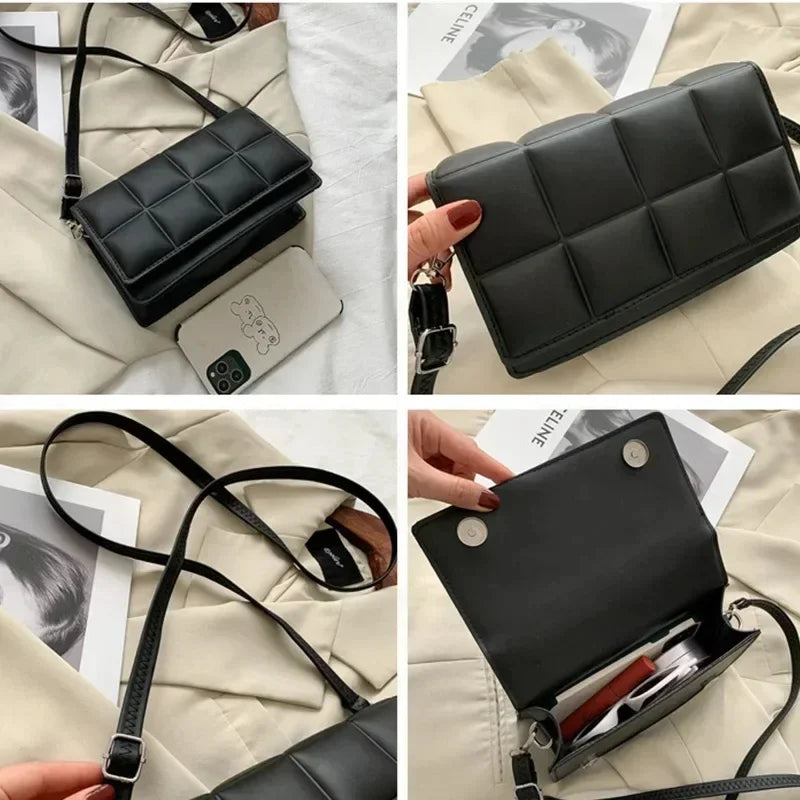 petit sac à main en cuir matelassé noir 