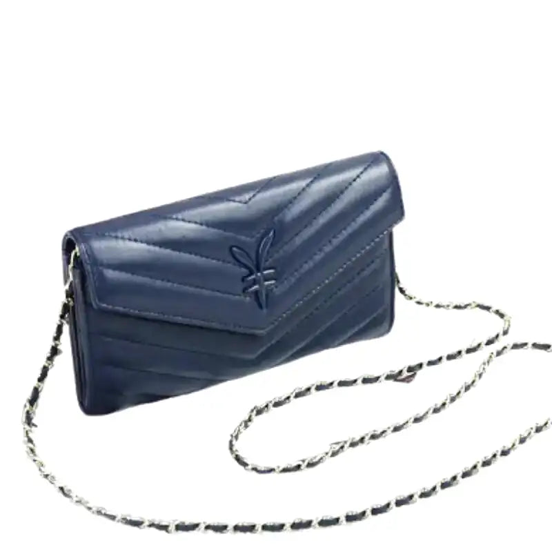 Petit sac à main pochette bleu en cuir souple CHOU, élégant, compact et pratique, parfait pour transporter téléphone, clés et porte-cartes avec style