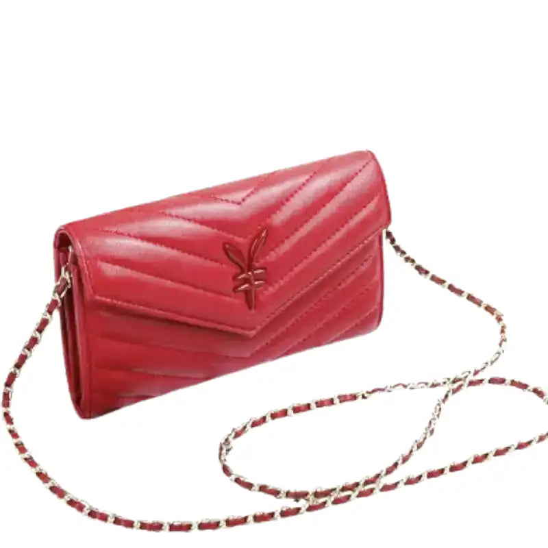 Petit sac à main pochette rouge en cuir souple CHOU, élégant, compact et pratique, parfait pour transporter téléphone, clés et porte-cartes avec style