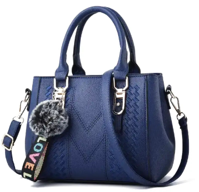 sac ELLA sac à main bandoulière chic cuir bleu élégant femme, format compact avec poches pratiques et bandoulière réglable pour un style moderne