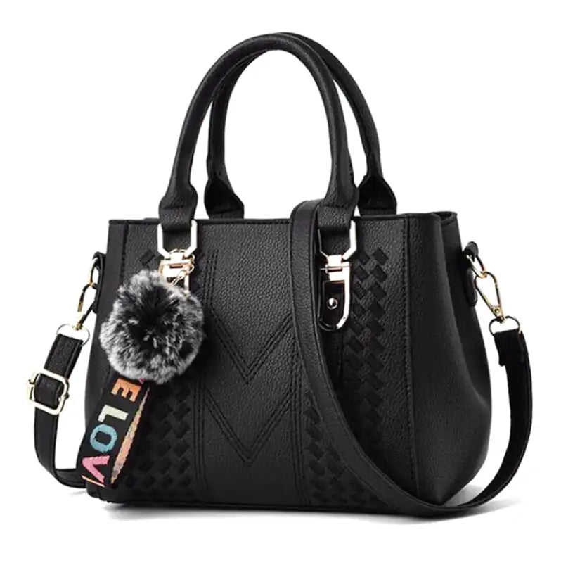 sac ELLA sac à main bandoulière chic cuir noir élégant femme, format compact avec poches pratiques et bandoulière réglable pour un style moderne