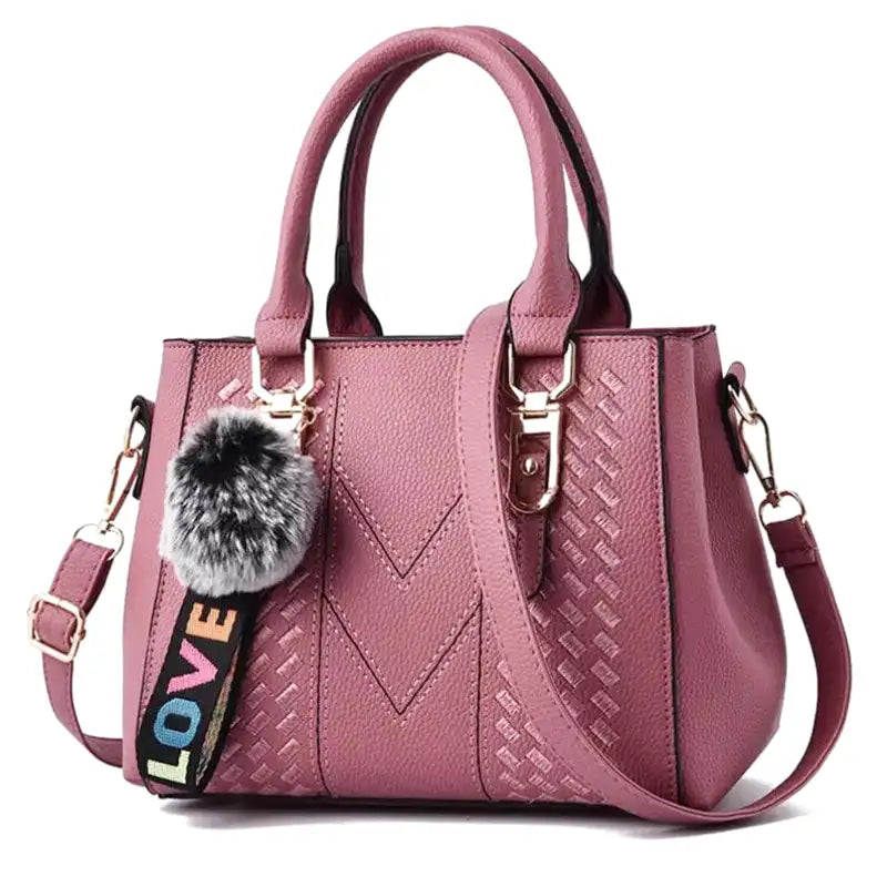 sac ELLA sac à main bandoulière chic cuir rose élégant femme, format compact avec poches pratiques et bandoulière réglable pour un style moderne