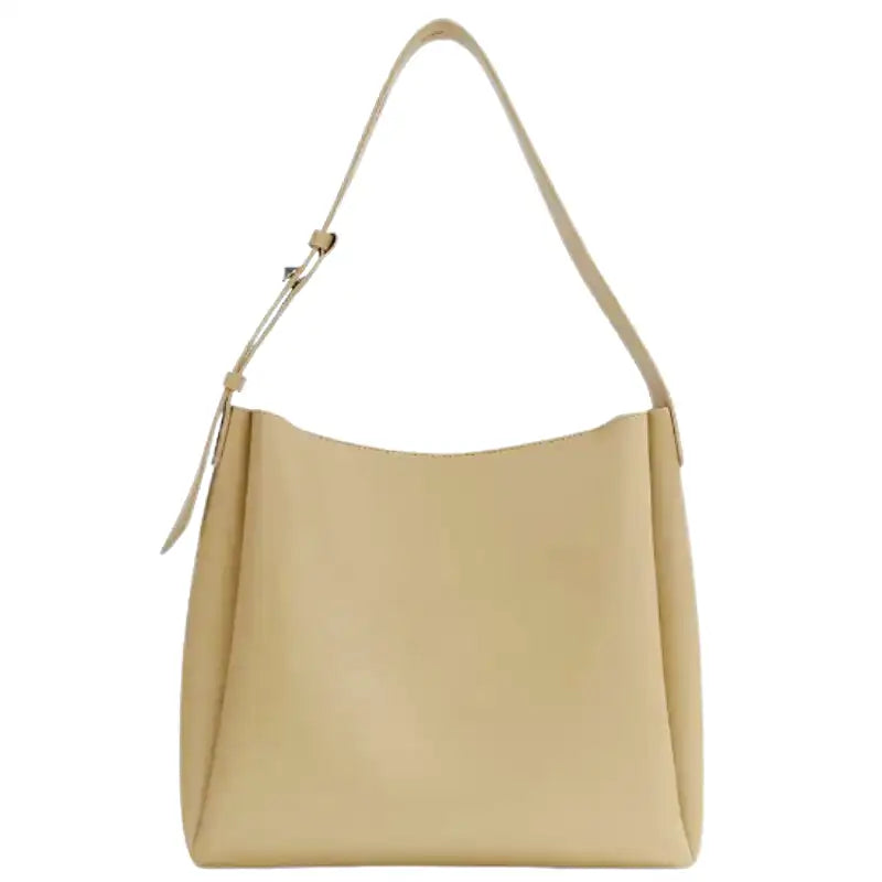 Sac à main FENZA en cuir beige avec grande capacité et pochette, élégant et pratique pour transporter ordinateur, dossiers et essentiels au quotidien
