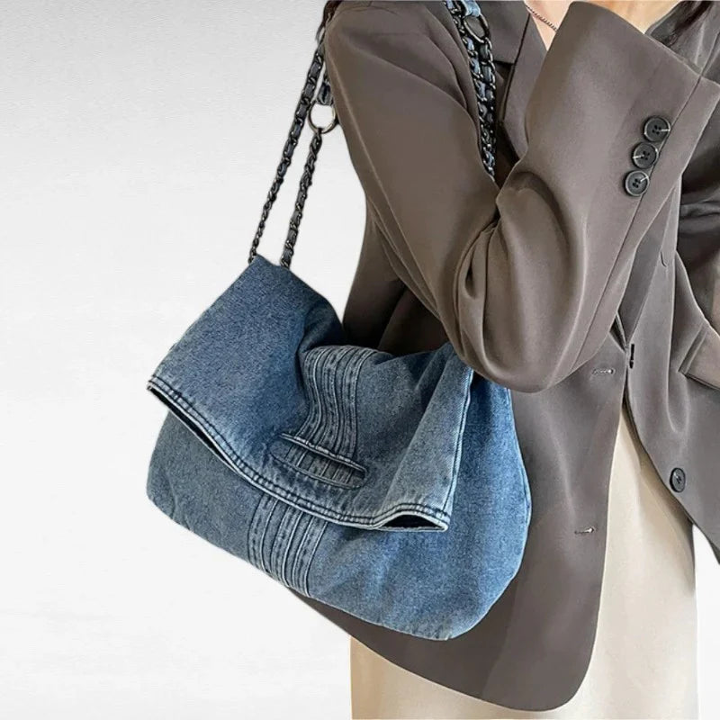 GINA - Sac à main bandoulière en jean, pratique et élégant, parfait pour un style décontracté au quotidien