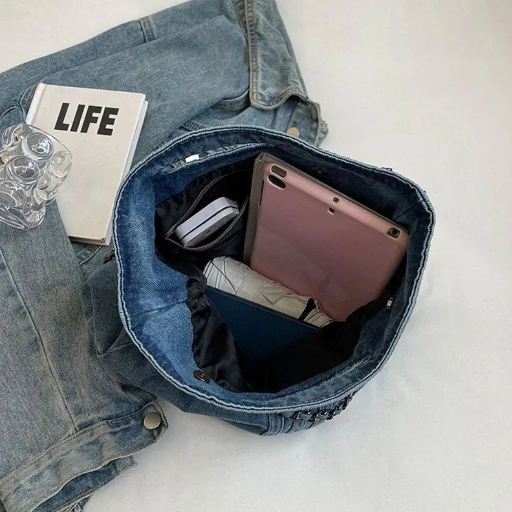 GINA - Sac à main bandoulière en jean, pratique et élégant, parfait pour un style décontracté au quotidien