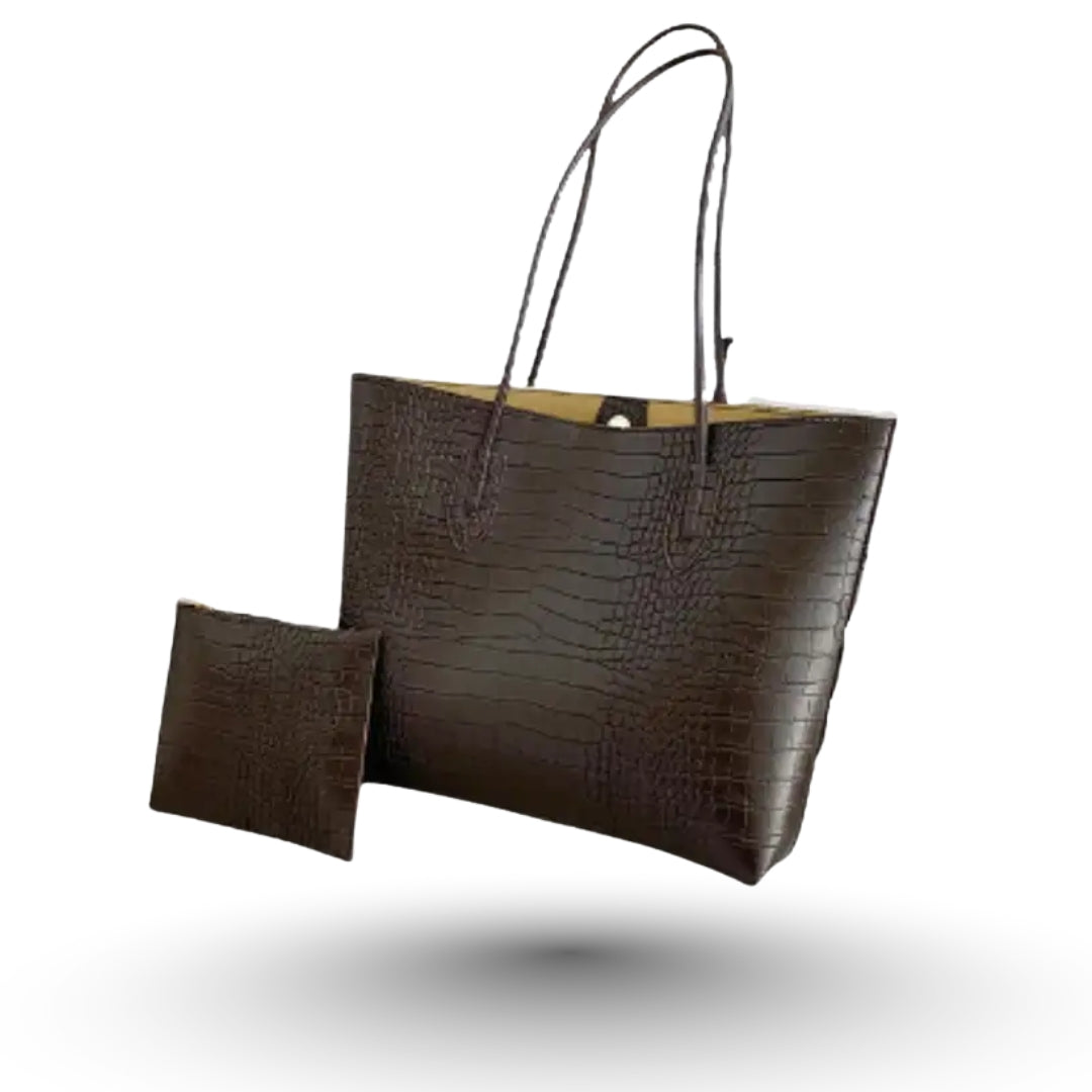 HANNAE – Sac de cours cuir grainé marron, spacieux et raffiné, parfait pour un usage quotidien.
