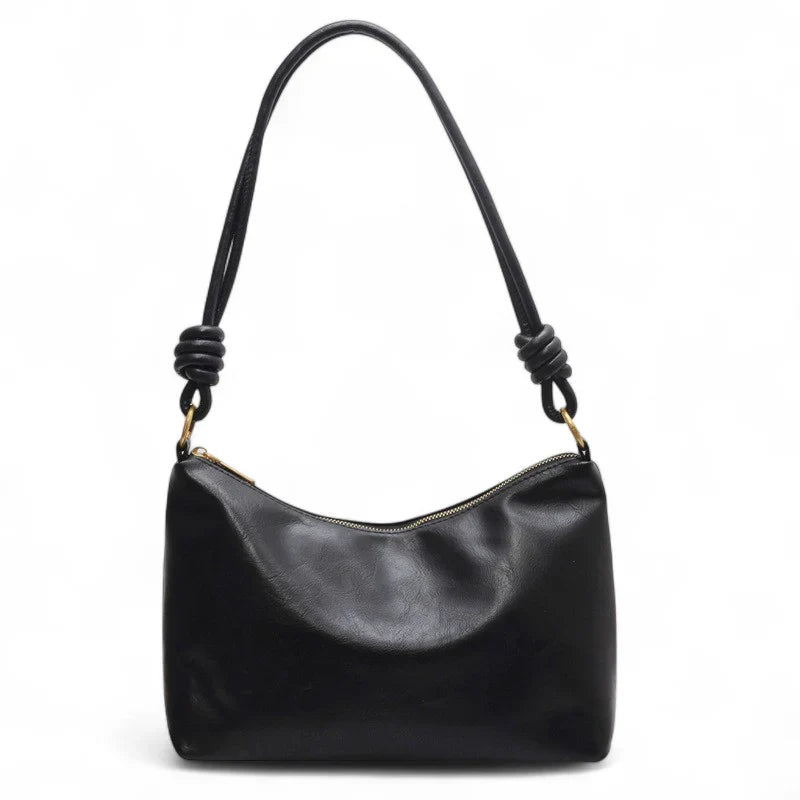 Sac à main femme ISA en cuir souple noir élégant, spacieux et chic, parfait pour transporter ordinateur, cahiers et essentiels avec style et confort au quotidien.