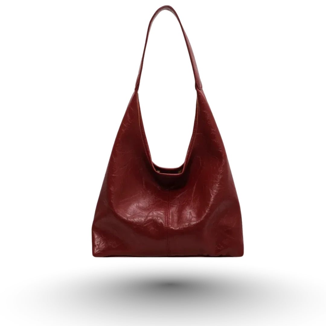 JENNA – Grand sac à main fourre-tout en cuir chic bordeaux, élégant et fonctionnel.