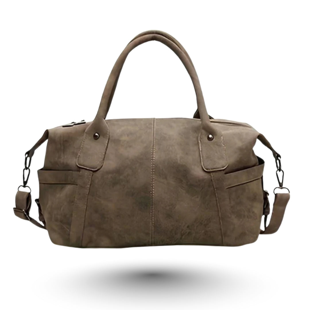 JULIA – Sac fourre-tout cuir kaki, grand format élégant et pratique pour étudiantes.