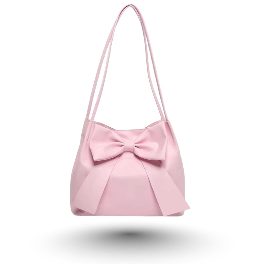 KARY – Sac léger rose avec nœud féminin, élégant et pratique pour vos cours et sorties.