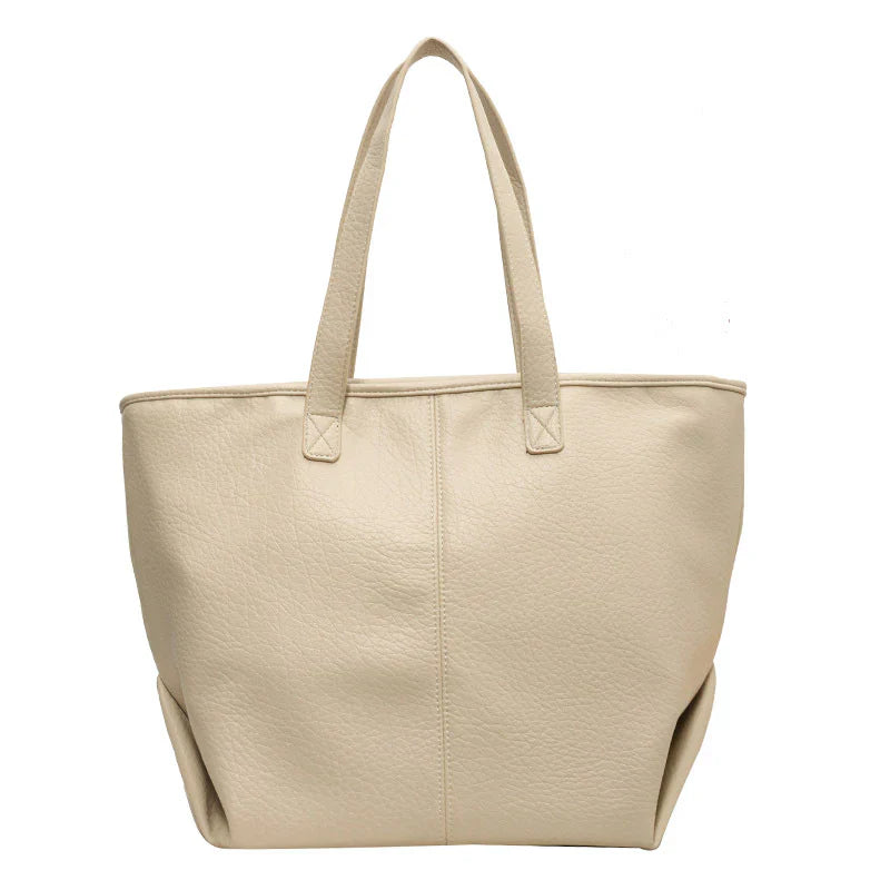 Sac à main KIM en cuir blanc, moderne et pratique, grand sac tote bag avec intérieur spacieux et finitions soignées, parfait pour le quotidien et le travail.
