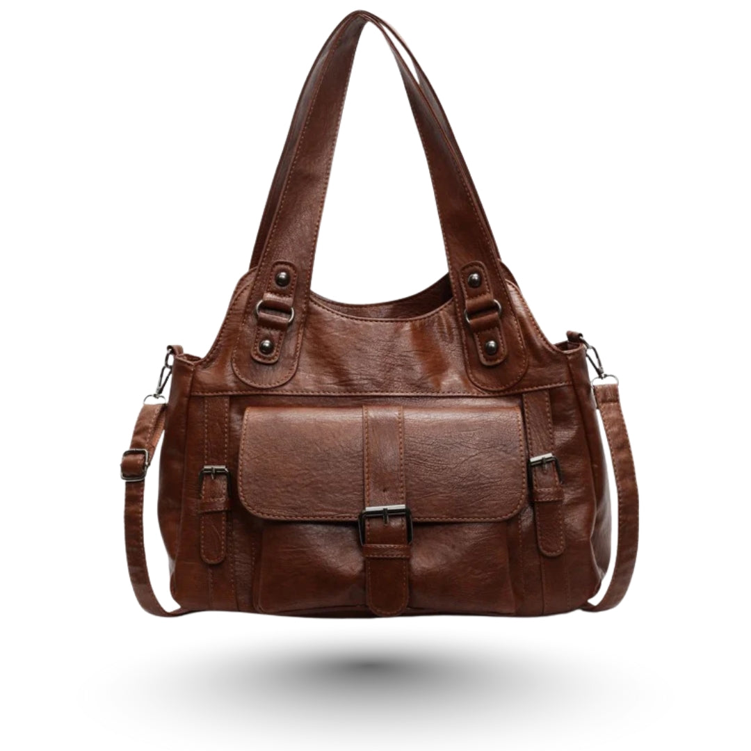 LOLA – Sac vintage marron élégant, spacieux et fonctionnel au quotidien.