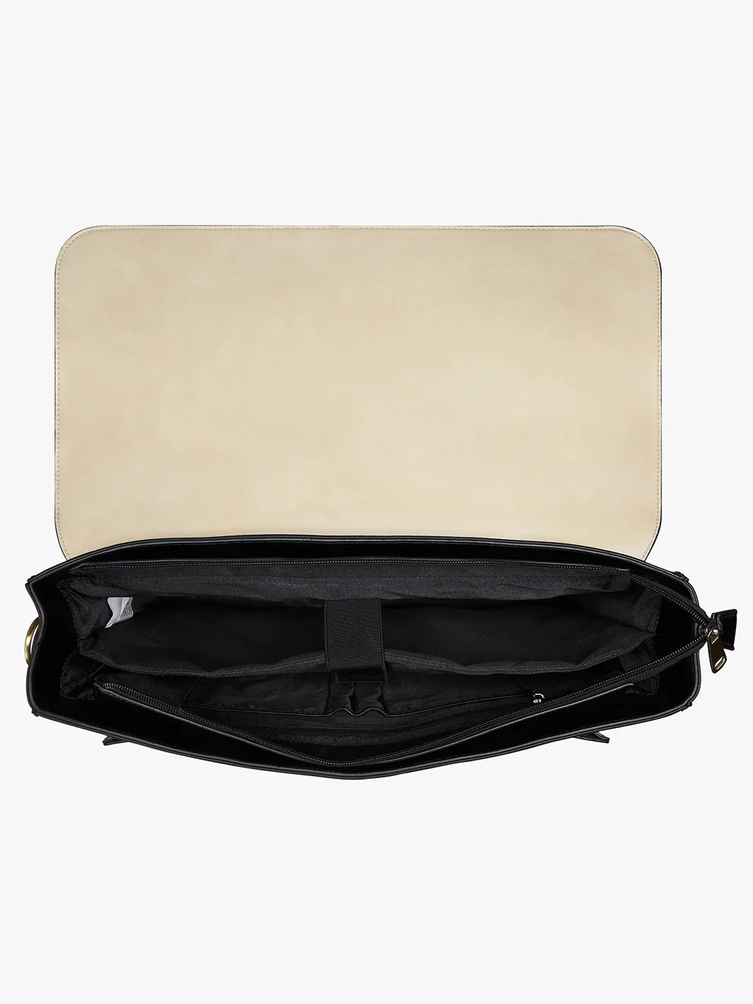 Grand sac à main Louise en cuir, vue intérieur du sac, spacieux et structuré, idéal pour transporter ordinateur, dossiers et effets personnels avec style.