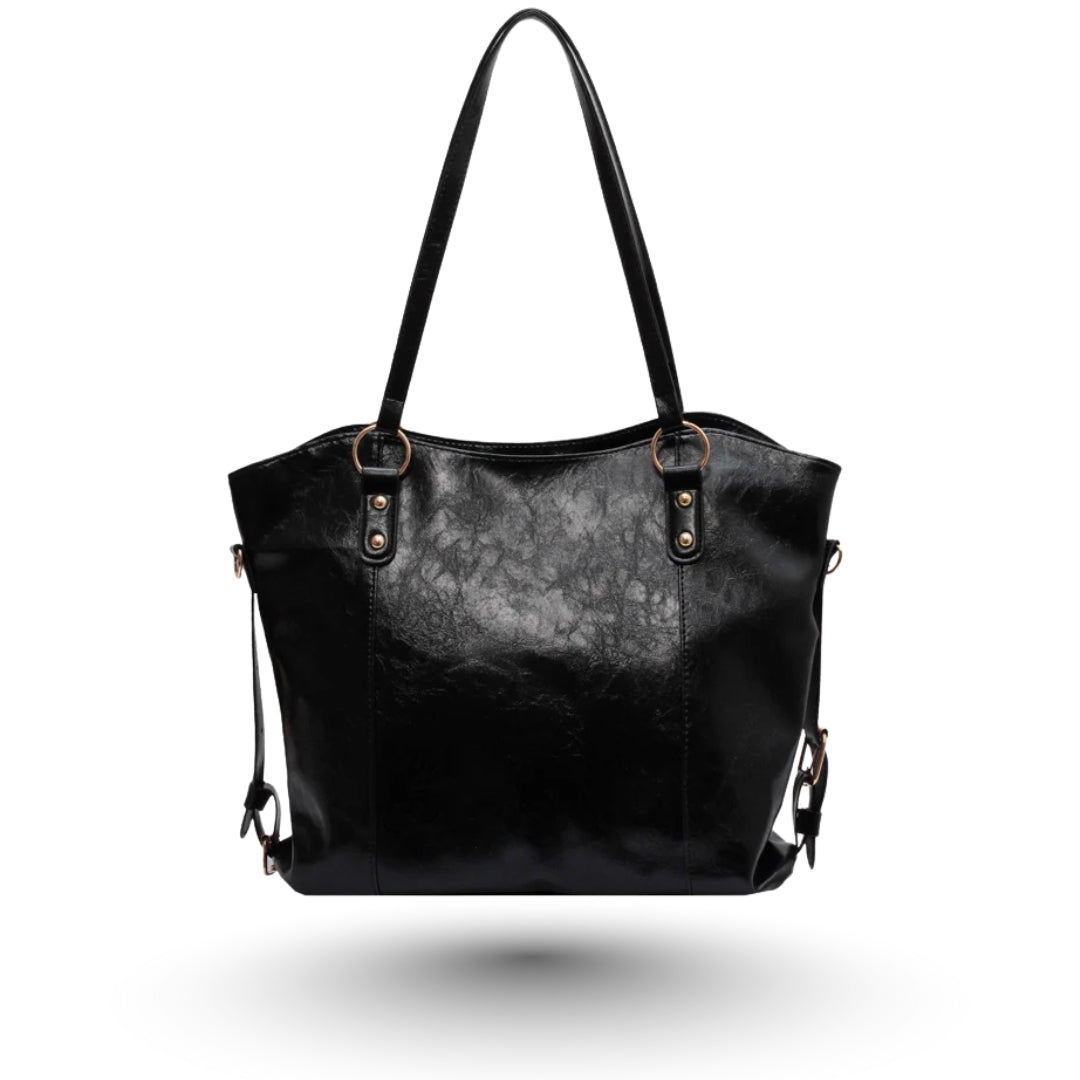 ROSE – Grand sac à main de cours élégant noir, raffiné et spacieux, parfait pour cahiers et ordinateur.