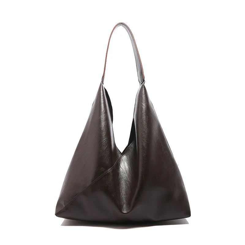 Sac à main café SOFIA grand format pour épaule, en cuir vegan de qualité, spacieux et raffiné, idéal pour transporter vos essentiels avec style