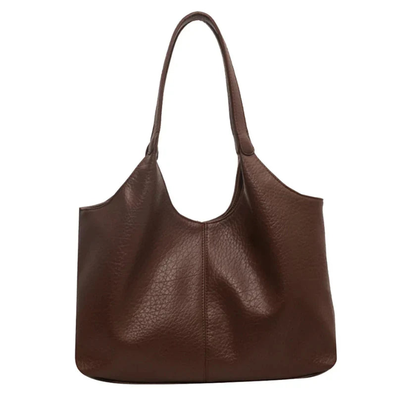 VYA grand sac à main vintage en cuir solide marron chic et style intemporel
